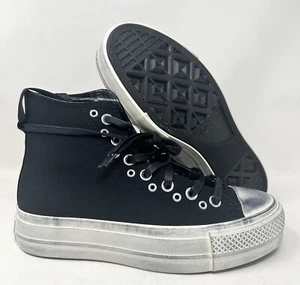Converse Womens All Star Lift Platform Black White "Dirty" New Size 8 - Picture 1 of 5