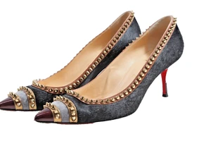 Christian Louboutin Pumps Kalbshaar Malabar Nieten spitz zulaufend Heels Gr. 41 - Bild 1 von 18