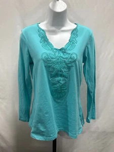 Talbots ladies size S blouse with floral embroidery. - Picture 1 of 9