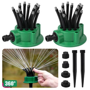 2x 360° Automatic Garden Lawn Sprinkler Set Multi-Head Rotating Irrigation Tool - Picture 1 of 8