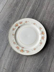 1952 Homer Laughlin Eggshell Georgian Dinner Plate 9 5/8", Pink & Yellow Roses - Picture 1 of 1