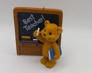 American Greetings Best Teacher Bear Chalkboard Christmas Tree Ornament - Picture 1 of 4