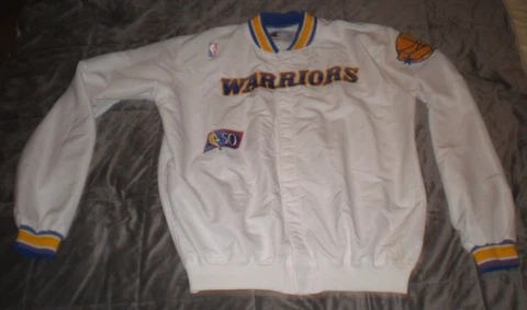 Golden State Warriors 1996 Team Issued Champion Warmup Jacket Size 48XL NBA 50th Cover