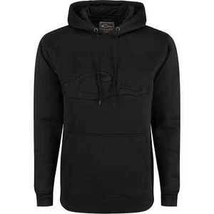 Drake Wasservögel geprägtes Logo Kapuze mittelschwer schwarz Hoodie groß Herren 5X NEU - Bild 1 von 2