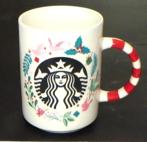 Taza de Navidad Starbucks 12 oz 4,1/4 pulgadas con mango de bastón de caramelo - Imagen 1 de 2