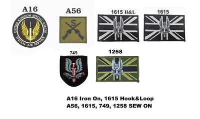 SAS RAF UK Special Forces Air Force Army Military Iron Sew Hook & Loop Mix Patch - Image 1 of 2
