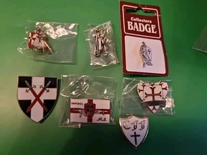 Enamel Pin Badges Joblot X 7 Knights & Shields Ex Condition - Picture 1 of 1