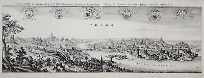 Tschechien Prag Gesamtansicht Original Kupferstich Merian 1634 • 1,200€