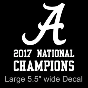 Calcomanía calcomanía grande Alabama Crimson Tide 2017 campeones nacionales - blanca  - Imagen 1 de 2