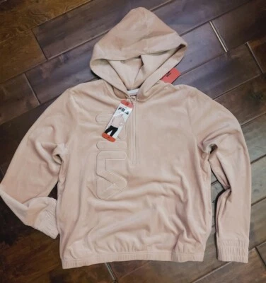 Pullover FILA Mujer 1/4 Cremallera Terciopelo-Rosa Brumoso-(Talla Mediana) Nuevo con Etiquetas Foto 1 de 4