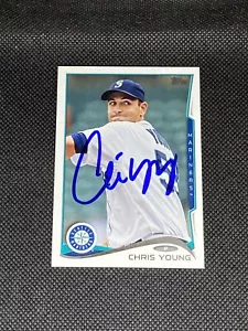 Chris Young Seattle Mariners signiertes Auto 2014 Topps Karte #US133 ~ COA - Bild 1 von 3