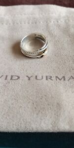 Authentic David Yurman Crossover X Ring Size 6.5 Sterling Silver & 18K Gold