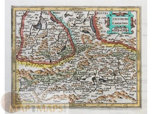 Salzburg & Carinthia Map – Mercator Hondius Atlas Minor 1609 - Picture 1 of 7