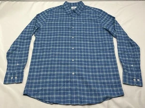 Southern Tide Men’s Shirt L Blue White Plaid Long Sleeve Button Up Hemp Blend - Picture 1 of 7