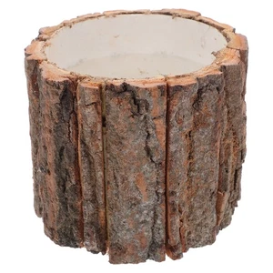 Contenedor de flores de madera diseño corteza rústica jardinera 12 cm para decoración de jardín - Imagen 1 de 12