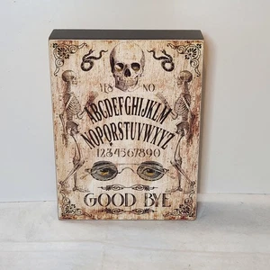 8"X 6" Halloween Wall Plaque/Shelf Sitter Ouija Board Skeletons, Skull, Snakes - Picture 1 of 10