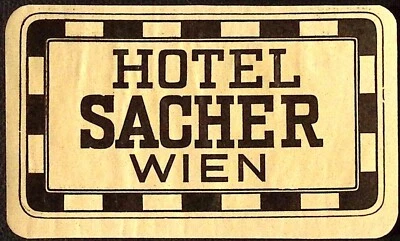 Винтажный Австрия багаж этикетка отель SACHER Wien путешествий сувенир - Изображение 1 из 2