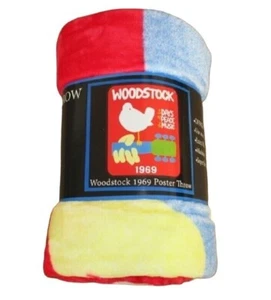 New THICK Woodstock Event Poster 1969 Plush Throw Gift Blanket Music Festival - Picture 1 of 3