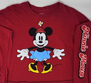 Top corto Disney Minnie Mouse para mujer talla XL rojo manga larga doble cara usado en excelente estado - Imagen 1 de 6
