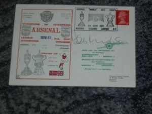 BOB WILSON - ARSENAL 1970/71 LEAGUE CHAMPIONS / FA CUP - PRIMER DÍA PORTADA FIRMADA  - Imagen 1 de 6