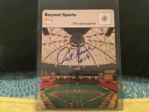 #18 ART HOWE SIGNED SPORTSCASTER CARD/ THE ASTRODOME/ MANAGER ASTROS - Picture 1 of 3