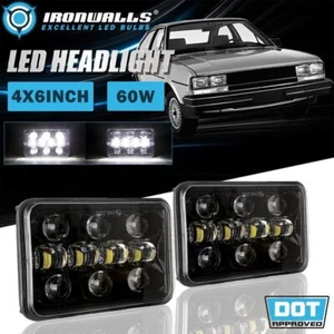 Par de faros LED 4x6" Hi-Lo negro lámpara sellada para Chevrolet Camaro 1983-1992 - Imagen 1 de 12