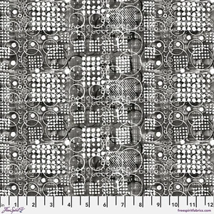 HEAT WAVE ~ BLISTERING ~ Modern Geometric in Gray, Black, White ~ Circles Dots - Picture 1 of 1
