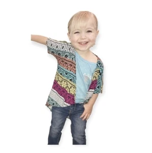 NWT Youth Girls Lularoe Bianca Tribal Multi-Colored Kimono Poncho - Sz 3 10/12 - Picture 1 of 3