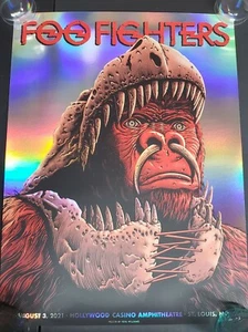 ☆FOIL FOO FIGHTERS 2021 ST LOUIS #/100 Show Poster Tour Print Limited Ed Signed - Picture 1 of 3