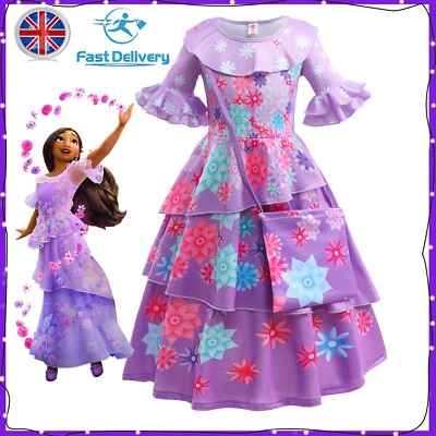 Princess Encanto Isabella Costume Birthday Flower Fancy Dress up Skirt Cloth+Bag - Image 1 of 4
