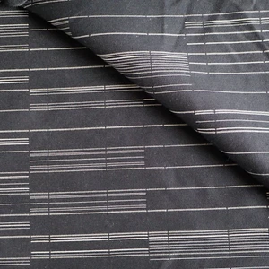 Vtg MCM Maharam Upholstery Fabric "Octave" Theater Black, White Linear 5 yds - Picture 1 of 12