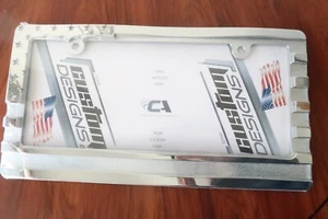License Plate Tag Frame Custom Designs Flag Patriot Metal - Picture 1 of 3