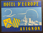 Mint Air Baggage Label Tag Hotel Of Europe Avignon France