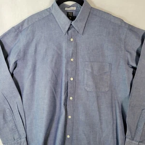 Ferrell Reed Mens Button Down Shirt Size 16.5 - 35 Blue Long Sleeve Pocket - Picture 1 of 11