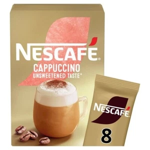 4x Nescafe Cappuccino Unsweetened Coffee 8 Sachets 113.6g - Picture 1 of 1