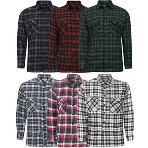 Mens Long Sleeve Check Shirts Lumberjack Casual Work Flannel Shirt Size S – 5XL - Picture 1 of 22