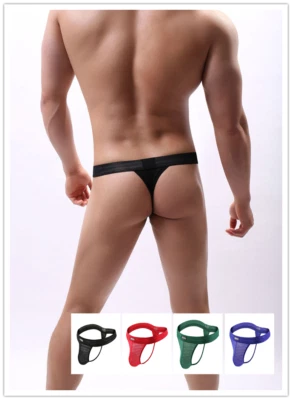 4 PCS briefs Men Sexy Lace Transparent G-string Thong Underwear Briefs Jockstrap - Image 1 of 4
