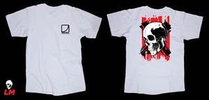 LAUNCH MODE Skull X white T-shirt BMX Surfing Skateboarding Snowboarding Ride - Picture 1 of 1