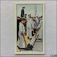 Gallaher The Navy #25 Mooring The Ship HMS Warspite 1937 Cigarette Card (CC40)