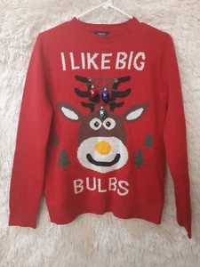 Womens Forever 21 Reindeer DEER Ugly Christmas Sweater Party BULB Ornament Small - Picture 1 of 6