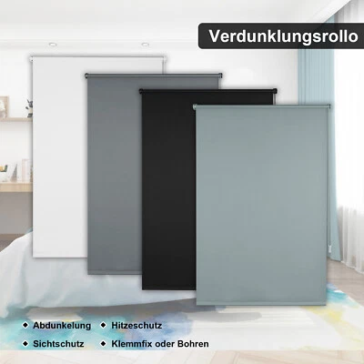 Klemmfix Rollo Thermo Verdunkelungsrollo Verdunklungsrollo Seitenzug Klemmrollo - Bild 1 von 4
