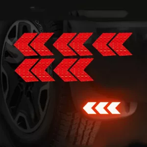 10Pcs Car Reflective Arrow Sign Tapes Warning Safety Sticker Decal Accessories - Picture 1 of 11