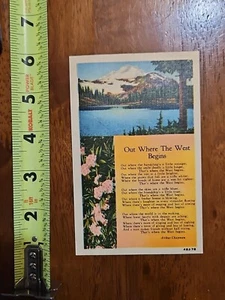 RARE OLD VINTAGE POSTCARD OUT WHERE THE WEST BEGINS ARTHUR CHAPMAN - Picture 1 of 2