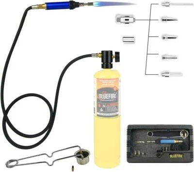 BLUEFIRE Propane / MAP Gas Soldering Torch Head Multi-Function Kit with 3' Hose - Image 1 of 4