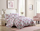 Laura Ashley Double Bed Lidia Cotton Quilt Cover Set W/2X Pillowcases Pink/Multi