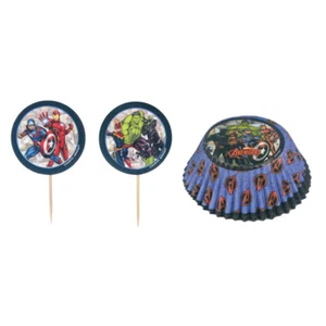 Marvel Avengers Party Supplies Powers Unite Cupcake Cases & Picks Set - Picture 1 of 1