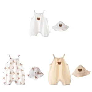 Toddler Baby Girl Boy Plain Romper Bodysuit Ribbed One-Piece Overall Solid Color - Picture 1 of 11