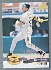 1993 Upper Deck Season Highlights #HI5 Barry Bonds Pittsburgh Pirates