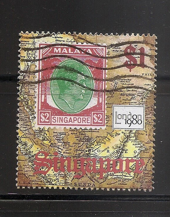 99c Starts - SINGAPORE London 1980 Stamp Exposition 1980 Scott 351 SG 379 Used - Image 1 of 1
