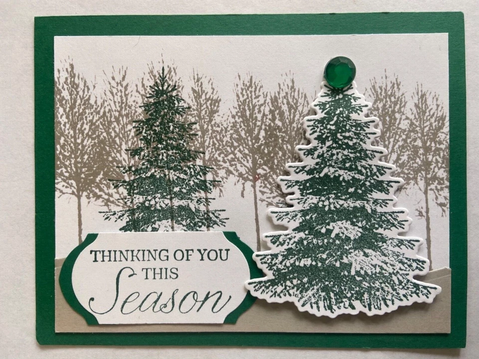 Winter Woods Navidad Tarjeta Verde Kit de 10 Hecho con Stampin' Up  Foto 1 de 1